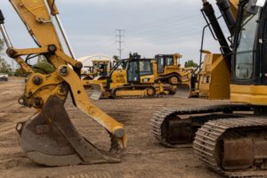 Caterpillar construction equipment at Ideal Tractor in West Sacramento, California, US, on Monday, Aug. 1, 2022. Caterpillar Inc. is scheduled to release earnings figures on August 2.